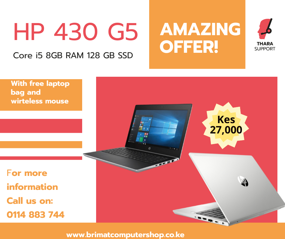 BrimatComputer's tweet photo. The HP 430 G5 core i5 with 8GB Ram and 128 GB SSD. ideal for the young executive who needs a powerful yet stylish machine. 
Call us on: 0114 883 744 or buy online: https://t.co/89XIBOQ03K
Mary Wambui Outback #ChatGPT Chapo safaricom ideas theft https://t.co/8Cs6fAdaaI