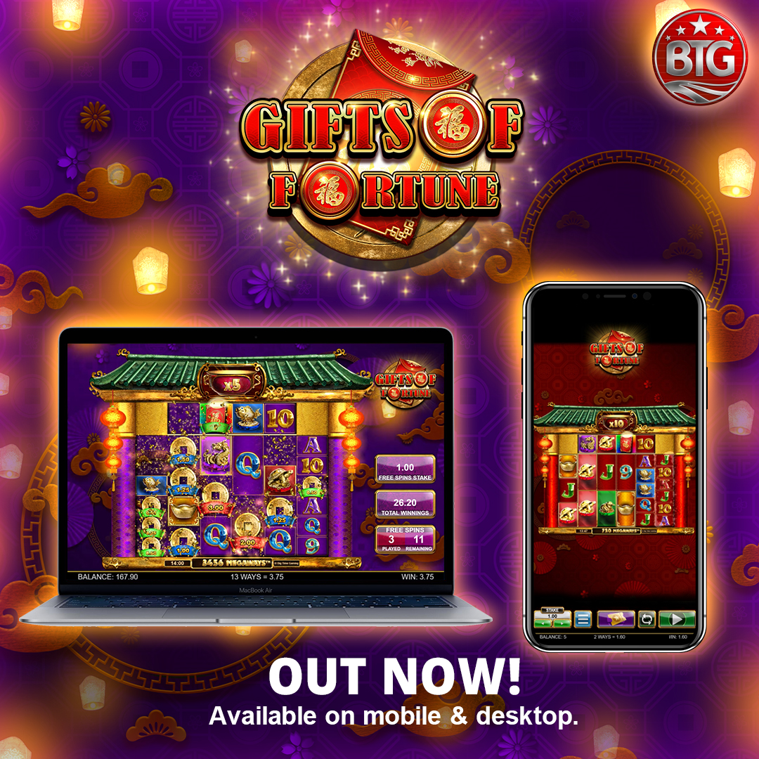 True riches await in Big Time Gaming’s opulent Gifts of Fortune! Out now! &#129511;