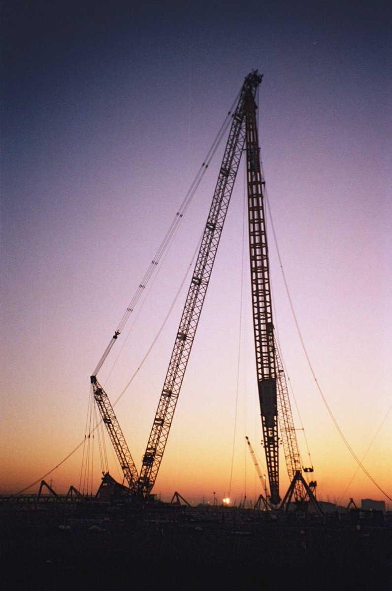 ...and even more from my #GreenwichPeninsula archive. These were the first sections of the #MillenniumDome structure to be erected, but with added sunrise!