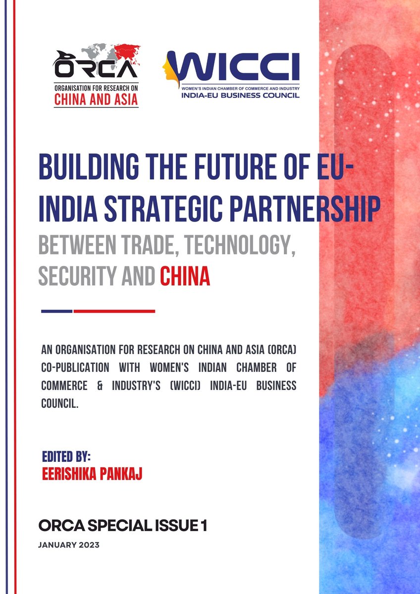 ORCA_India's tweet photo. We're excited to release @ORCA_India's first Special Issue, co-published with @indiaeuwomen on the 🇮🇳🇪🇺 strategic partnership! Edited by @eerishika , this Issue encompasses articles by female experts across sectors from #India-#EU.
🔗to the full issue: https://t.co/ajCqzCUBO4 https://t.co/85OrArcsAy
