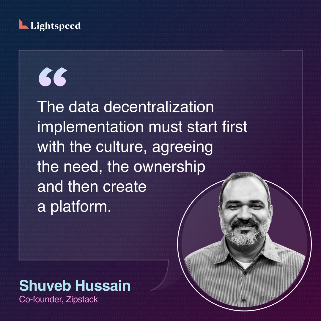 LightspeedIndia's tweet photo. Starting the new year right with this nugget of wisdom from our first-ever #Dataverse episode with @Zipstack HQ Co-Founder @shuveb. Stay tuned for more on #LearningwithLightspeed! https://t.co/4CF1gbkFku