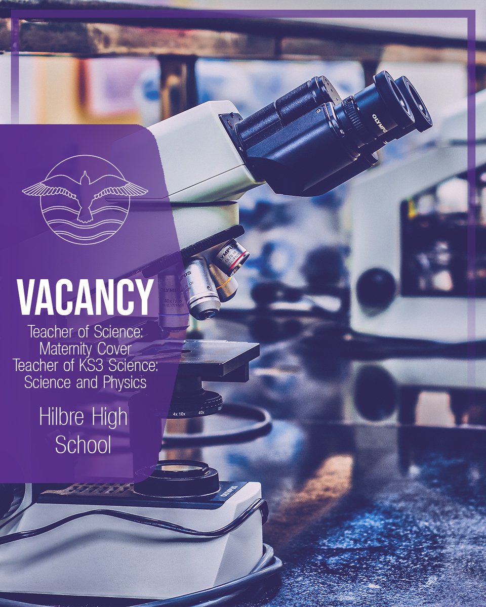 We have TWO exciting career opportunities in our Science department.

If you or someone you know would be perfect for the role, check out our website here:

hilbre.wirral.sch.uk/news/?pid=30&n…

#hilbrevacancy #wirraljobs #science #hilbre #wearehiring