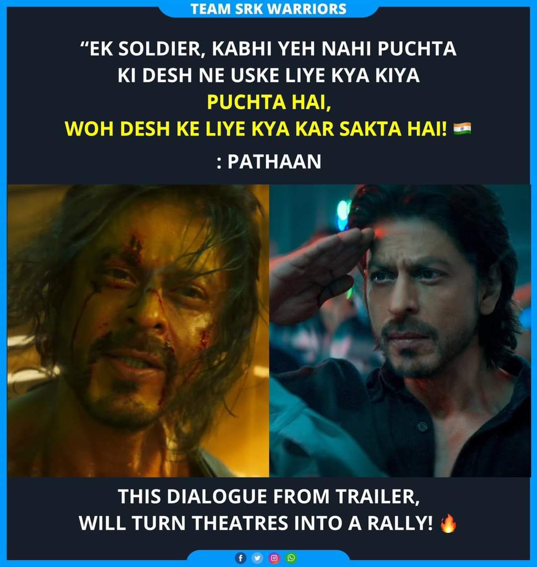 KalamkhorAjmal's tweet photo. ये लाइन कुछ लोगो के लिए जोर दार तमाचा हैं...  @iamsrk #PathanDekhegaHindustan https://t.co/7KKufqrsFi
