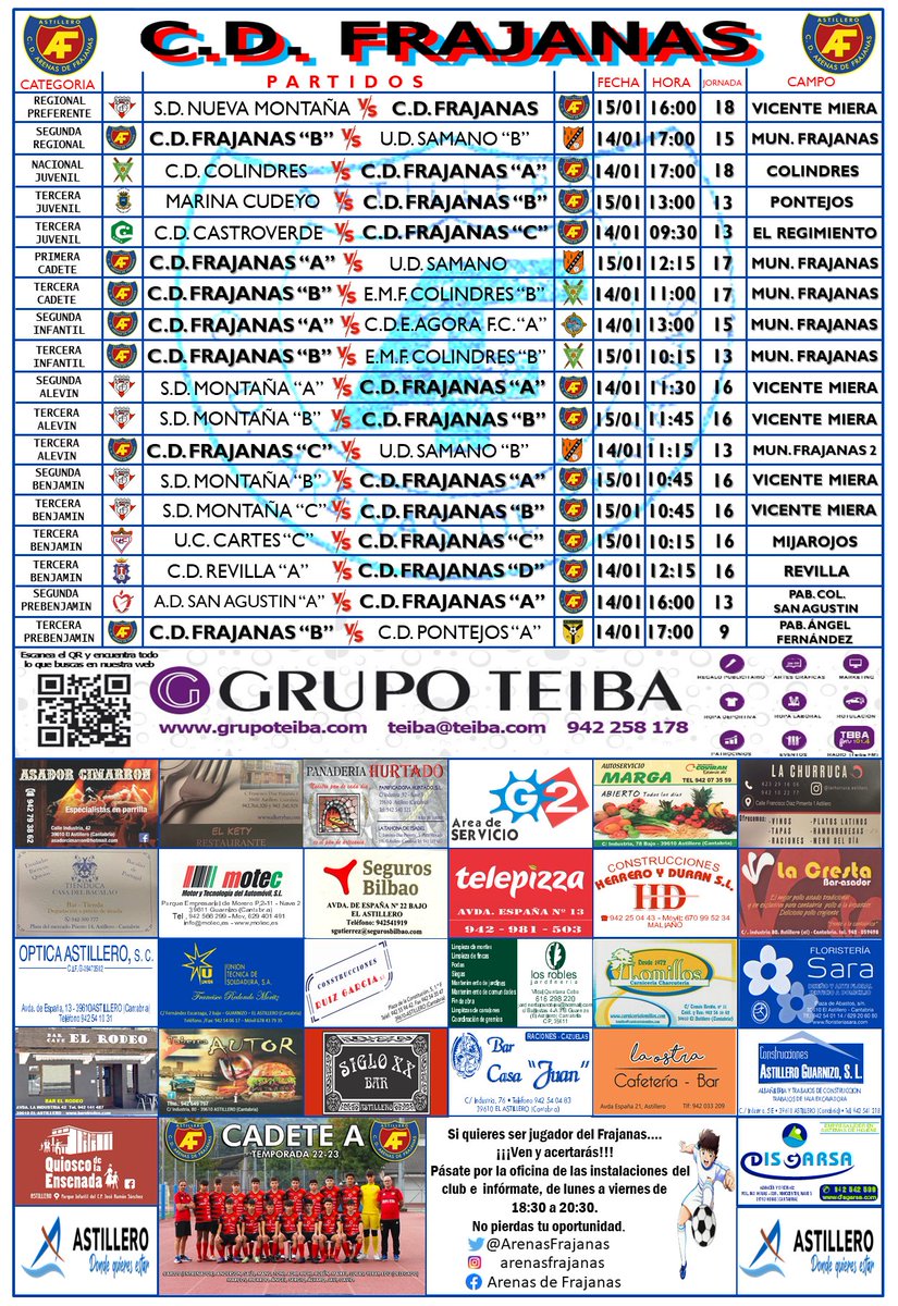 ArenasFrajanas's tweet photo. 📢PARTIDOS DEL FIN DE SEMANA📢

📅 14-15 DE ENERO

#VAMOSFRAJANAS ❤️🖤 https://t.co/mRGdbdKiXf