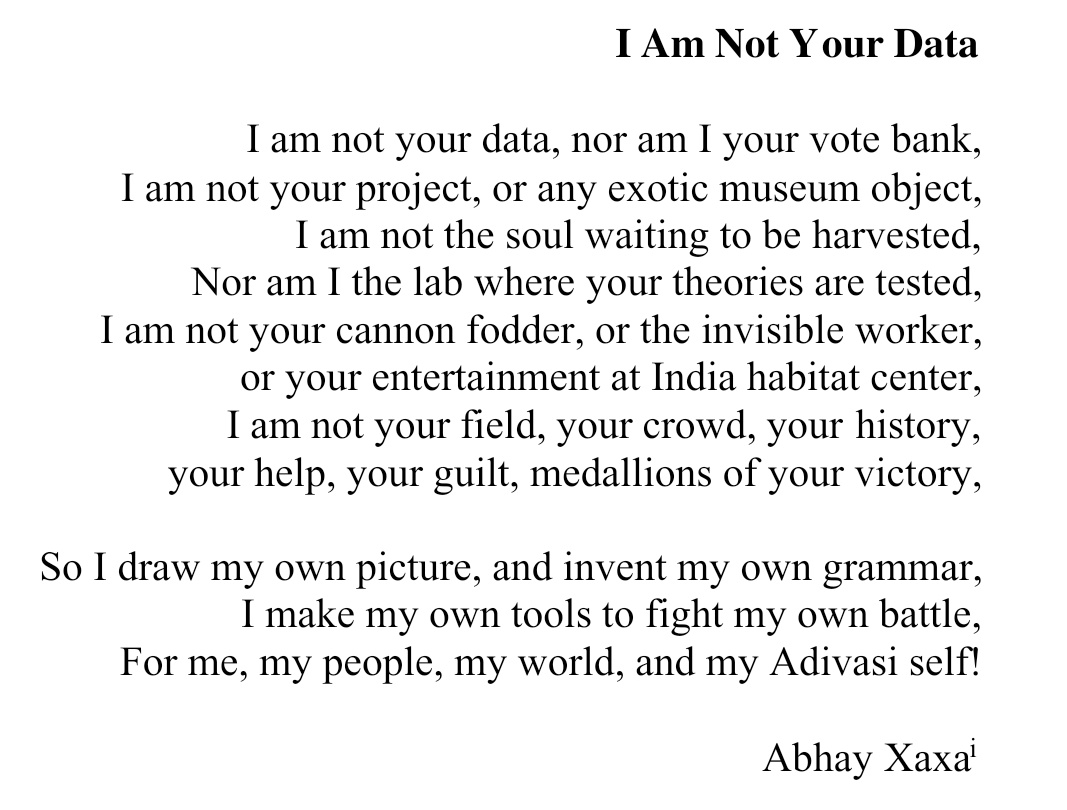 VictoriaPendry1's tweet photo. As we all go about our various explorations across the globe...lots of conferences twinkling....

I'm reminded to post this.

Let's get the balance right. ♥️🌏

**I am not your data.** https://t.co/NAXqJGQb73