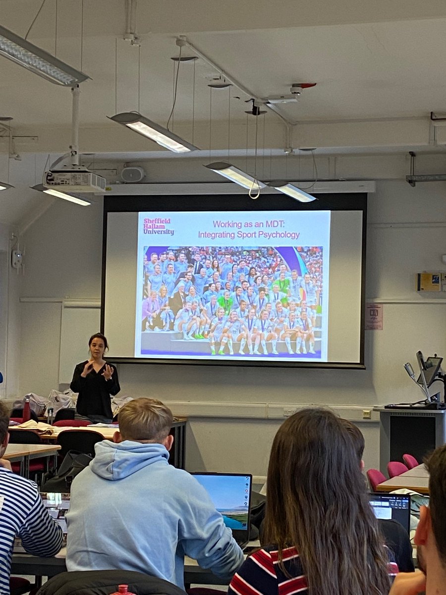 Day 3, Jennifer Hobson starting the SHU-Rouen Winter school exploring how we integrate Sport Psychology in a MDT.