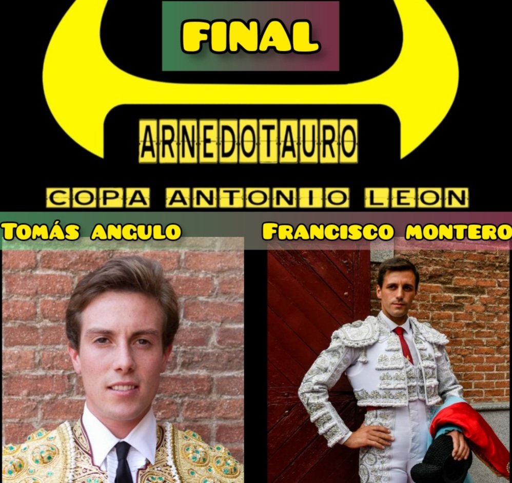 ArnedoTauro's tweet photo. 🚩🚩GRAN FINAL 🚩🚩 DE LA COPA🏆ANTONIO LEÓN 
@Monterotorero -  @Tomasangulo8 
2️⃣Puntos si retwitteas y nombras a tu favorito 
1️⃣Punto si escribes el nombre de tu favorito en comentarios 
1️⃣0️⃣Puntos si @Monterotorero o @Tomasangulo8 se nombran en los comentarios de este twitt 😜 https://t.co/YsnoEKHWDx