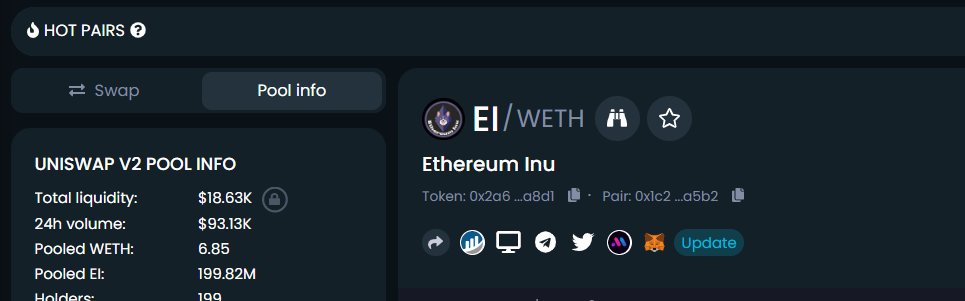 EthereumInuETH's tweet photo. Our @DEXToolsApp
information has been updated. Welcome to all the new holders of Ethereum Inu. https://t.co/ftijg6julS