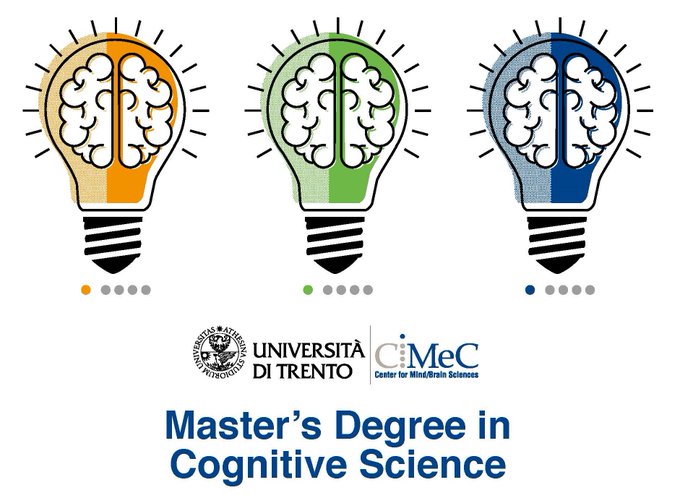 📢Call for applications - Master's course in Cognitive Science 2023-2024, info at international.unitn.it/mcs/applicatio…
‼️ deadlines: 10/03 - non EU students with permanent residence abroad; 
31/05 - EU students and non-EU with permanent residence in Italy