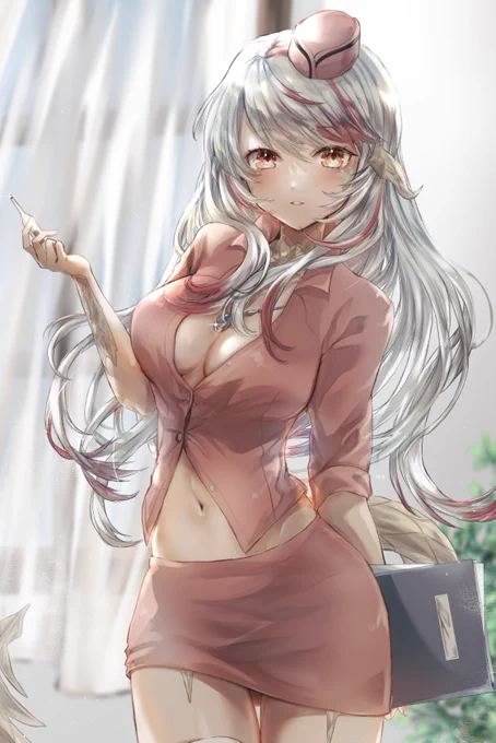 お熱測りますね#FF14イラスト #アウラ 