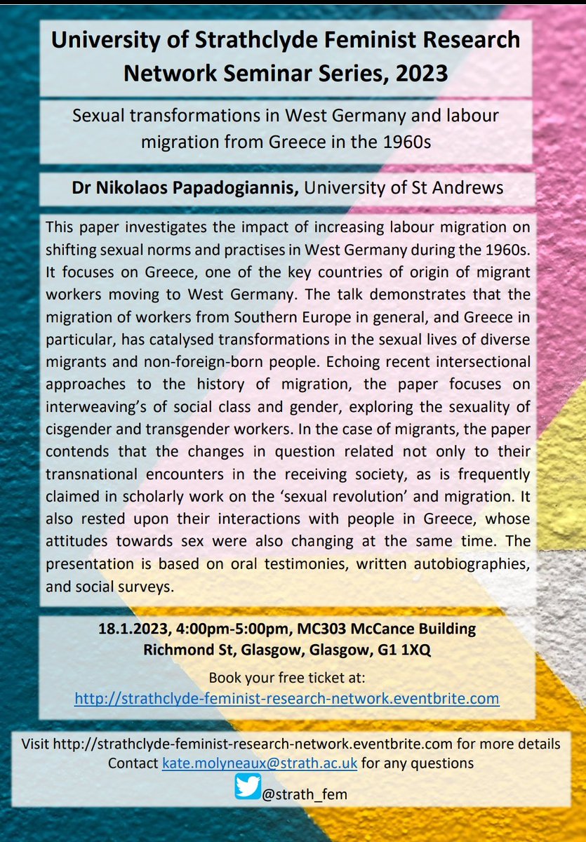strath_fem's tweet photo. Join us for our first seminar of 2023 with @NikolaosPapado7 Wednesday Jan 18th • 4pm. All welcome! Get your free ticket at https://t.co/ksOk5O1LZU https://t.co/x692NfqW27
