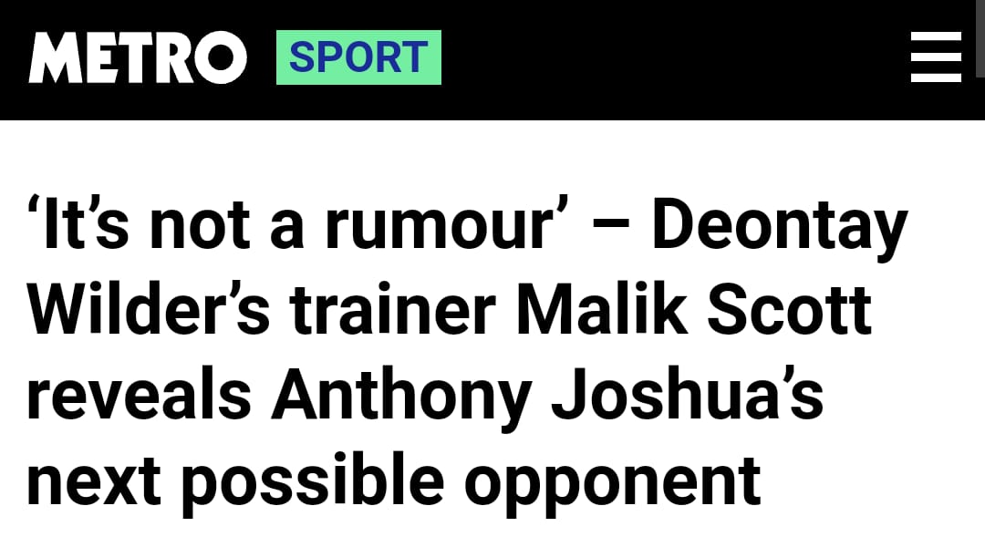 Malik Scotts tells me <a href="/Andy_destroyer1/">AndyRuizJr</a>  x <a href="/BronzeBomber/">Deontay Wilder</a> most likely next, but not nailed on. Confirms negotiations with an another unnamed opponent on-going. 

He also says Anthony Joshua is considering Gerald Washington [<a href="/gwgallonegro/">Gerald Washington</a>] as his next opponent. 

#Boxing