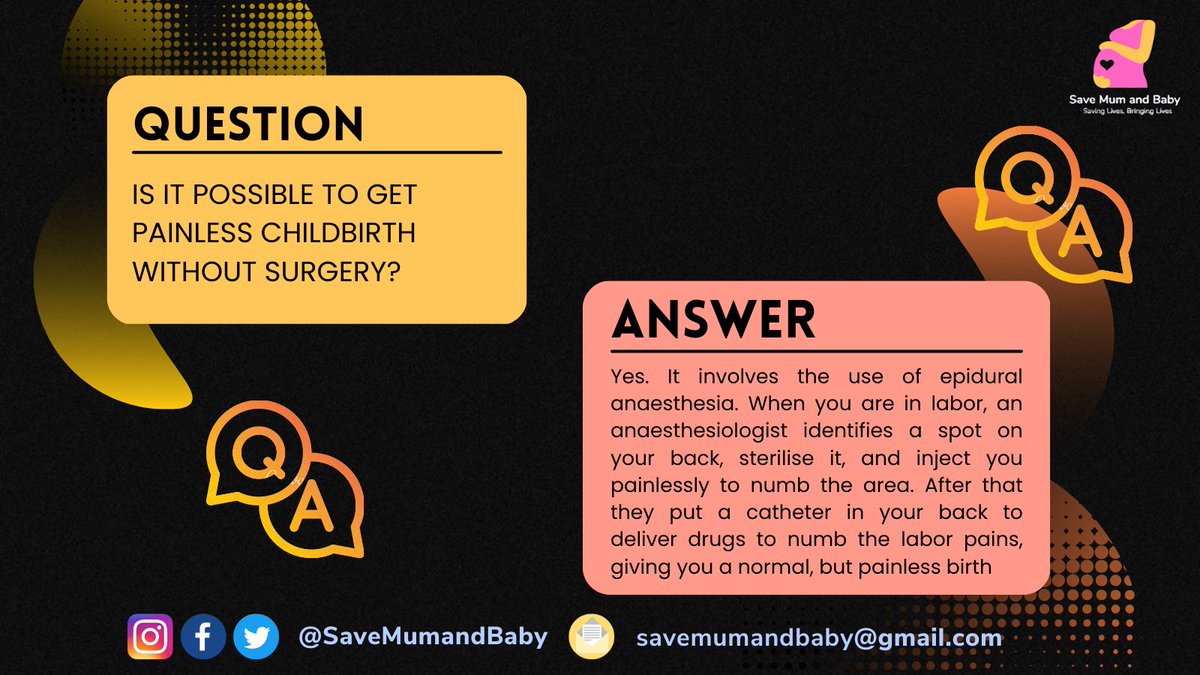 SaveMumandBaby's tweet photo. One of the major worries for a pregnant woman going into labor is whether she can bear the pain.There is an-other painless way to have a normal delivery which involves the use of epidural anaesthesia that is offered on request. Seek advise first from your gynaecologist #pregnancy https://t.co/iHihUVn1gc