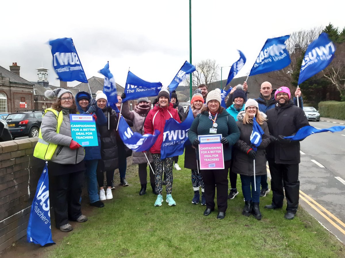Members outside Ramsey Grammar.
Our members would not be losing pay to take further strike action if they did not have genuine anger and concern over their pay &amp; conditions and the future implications for the education system.