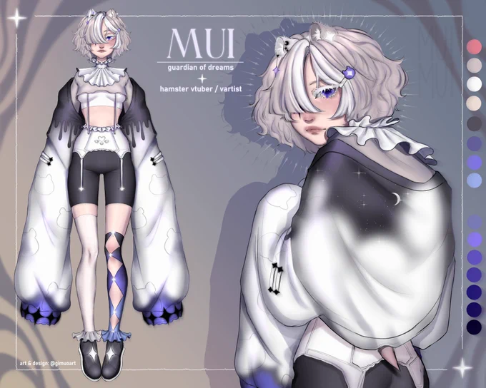 Hii! I'm Mui and usually I work on characters, ref sheets and models for vtubers#PortfolioDay #PortfolioDay2023 