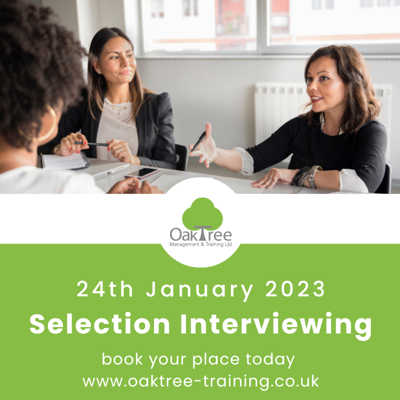 oaktreetraining's tweet photo. Selection and Recruitment Interviewing course running on 24th January 2023 

https://t.co/N810megYKZ https://t.co/C4KsD7EOec