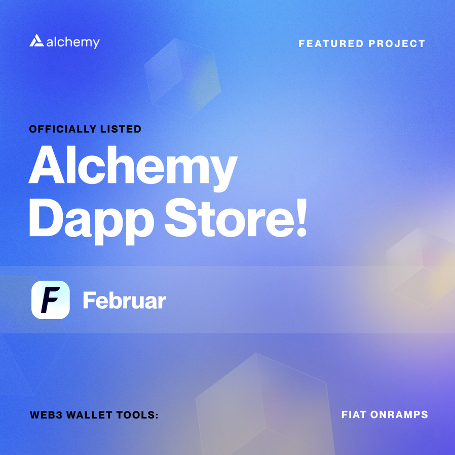 0xFebruar's tweet photo. GM Frens!
Good news: @0xFebruar is now officially listed at the @AlchemyPlatform Dapp Store 🎉 https://t.co/ldXeAS5I59