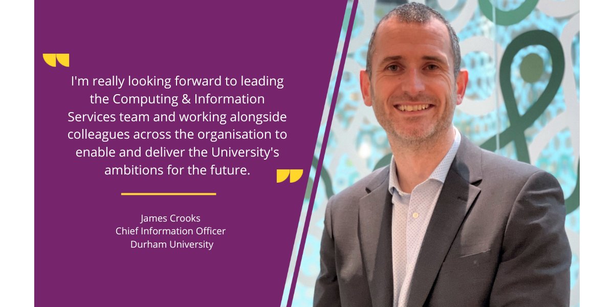 We are pleased to announce the appointment of James Crooks as the new Chief Information Officer for Durham University. James, who will join us in February 2023, has more than 15 years’ experience in technology leadership within Higher Education. fal.cn/3v0Wo