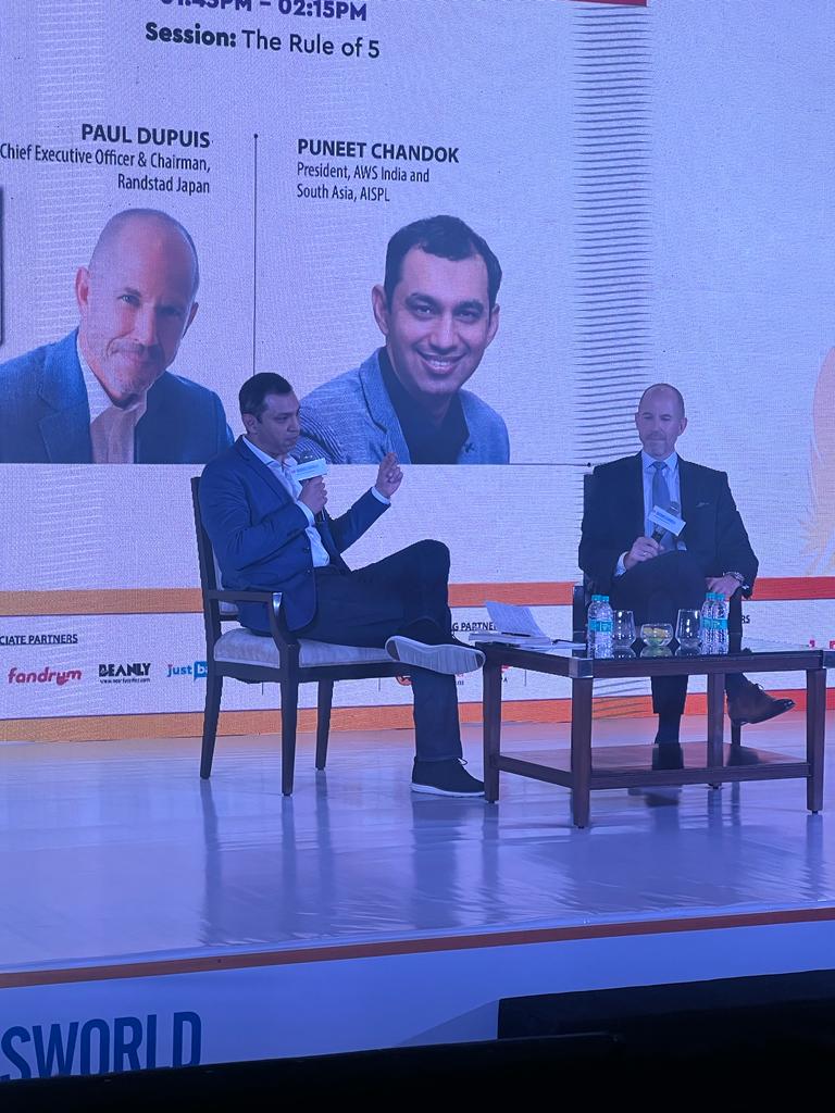 BWBusinessworld's tweet photo. Live: @Paul_DupuisRSTD, Chairman &amp; CEO, @randstadjapan discussing his book "The Rule of 5" with @puneetck, President, AWS India and South Asia, @awscloud at 4th Edition of the Indian Business Literature Festival #IBLF #GurugramChapter

Join on: https://t.co/oVZcEoypJY https://t.co/izWGsaOUbO