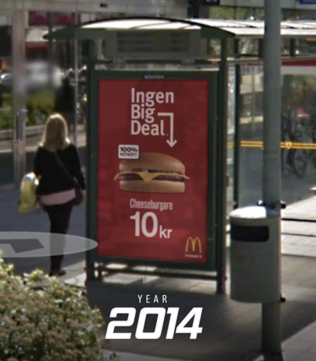 creapills's tweet photo. En Suède, McDonald’s propose aux internautes de remonter le temps pour lutter contre l’inflation. Comment ? En les autorisant à dénicher d’anciennes offres sur Google Street View et se présenter dans les restaurants avec. L’idée est géniale

Plus d’infos : https://t.co/5kfREUoTUU https://t.co/7bQMmujg4o