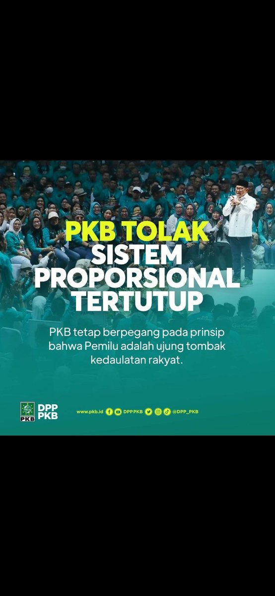 Gorinus1's tweet photo. PKB Tolak Proporsional Tertutup#Gus Muhaimin https://t.co/an01BsVo9Z