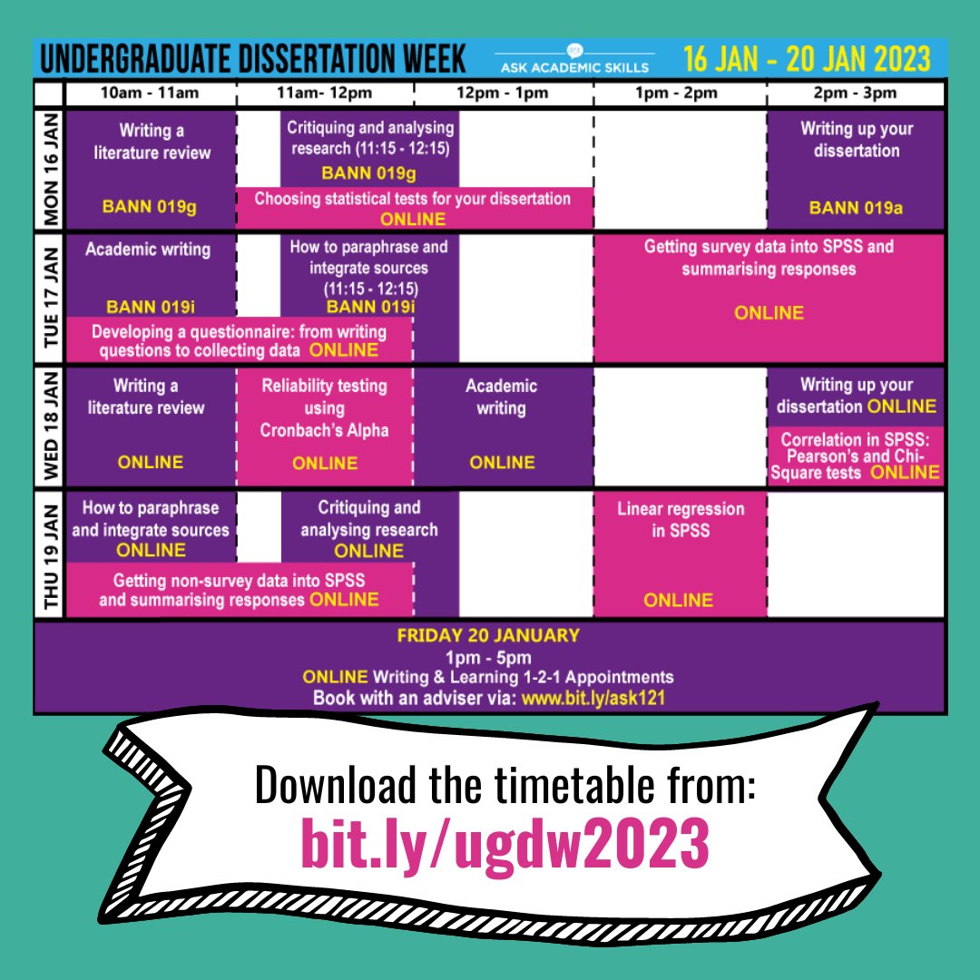 ASKBrunel's tweet photo. Undergraduate Dissertation Week is coming soon! 🙌Check out our event page on Brightspace where you can download our timetable, find joining links for online sessions and resources👍 https://t.co/ma0Q6abqbP @BrunelCampus @BrunelSocWork @PolHistBrunel @Brunel_EnvBSc @BrunelLaw https://t.co/06O7rwREvP