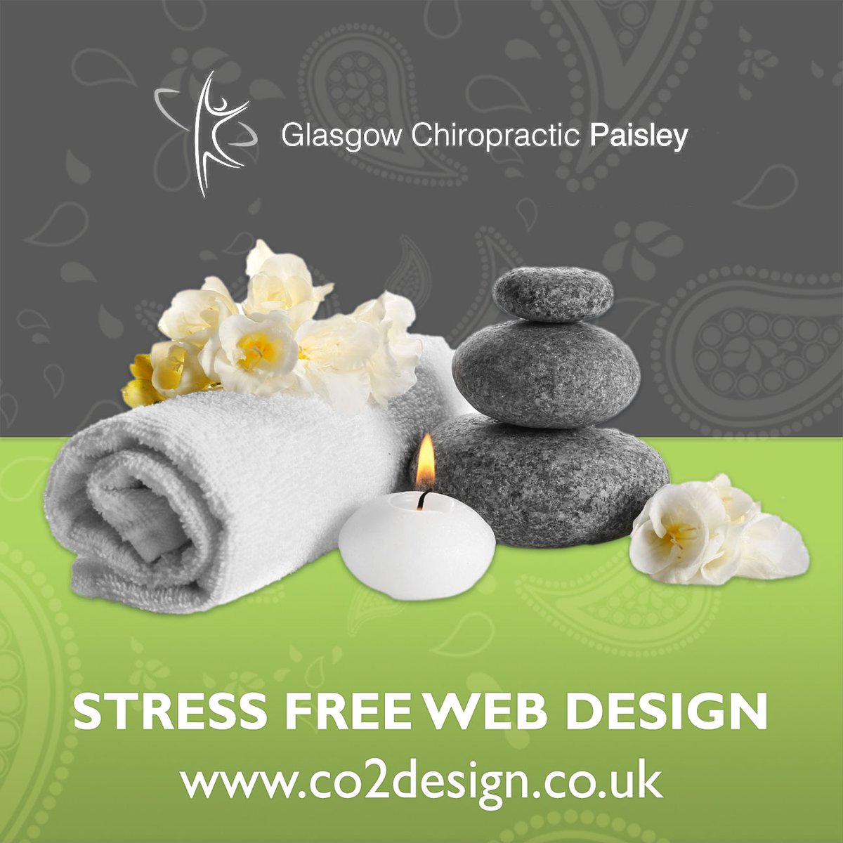 CO2Design's tweet photo. We recently designed the new @chiropaisley website – taking their old website and shaping it into something new and exciting!
Why not check them out at https://t.co/c1uvcxSgiP and maybe treat yourself to some stress relief!
#co2design #Webdesign #GraphicDesign https://t.co/mRFpKLB6wq