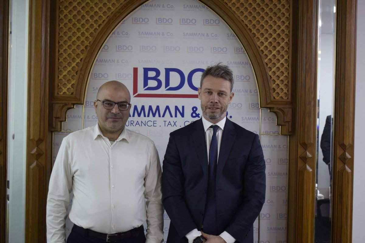 bdo_jo's tweet photo. Mr. Trond-Morten Lindberg, CEO of EMEA for BDO International Limited, during a visit to BDO Jordan Premises.
#bdojor #BDOProud #BDOGlobal https://t.co/E5un2dGYur