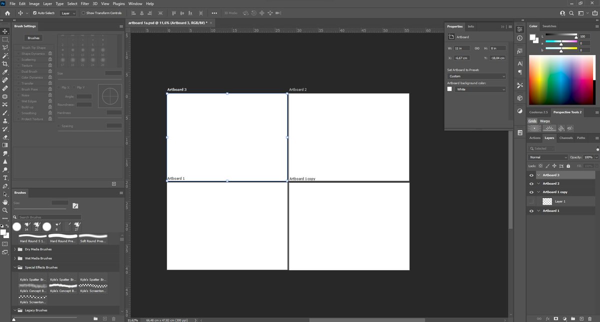 LeePaul1201's tweet photo. The artboard feature in photoshop is outstanding when I need to work with multiple paintings, as storyboards or making thumbnails to provide many choices without losing the image's resolution. After, I can export all the artboards into separate files to work with individually. https://t.co/vX2xY551rP