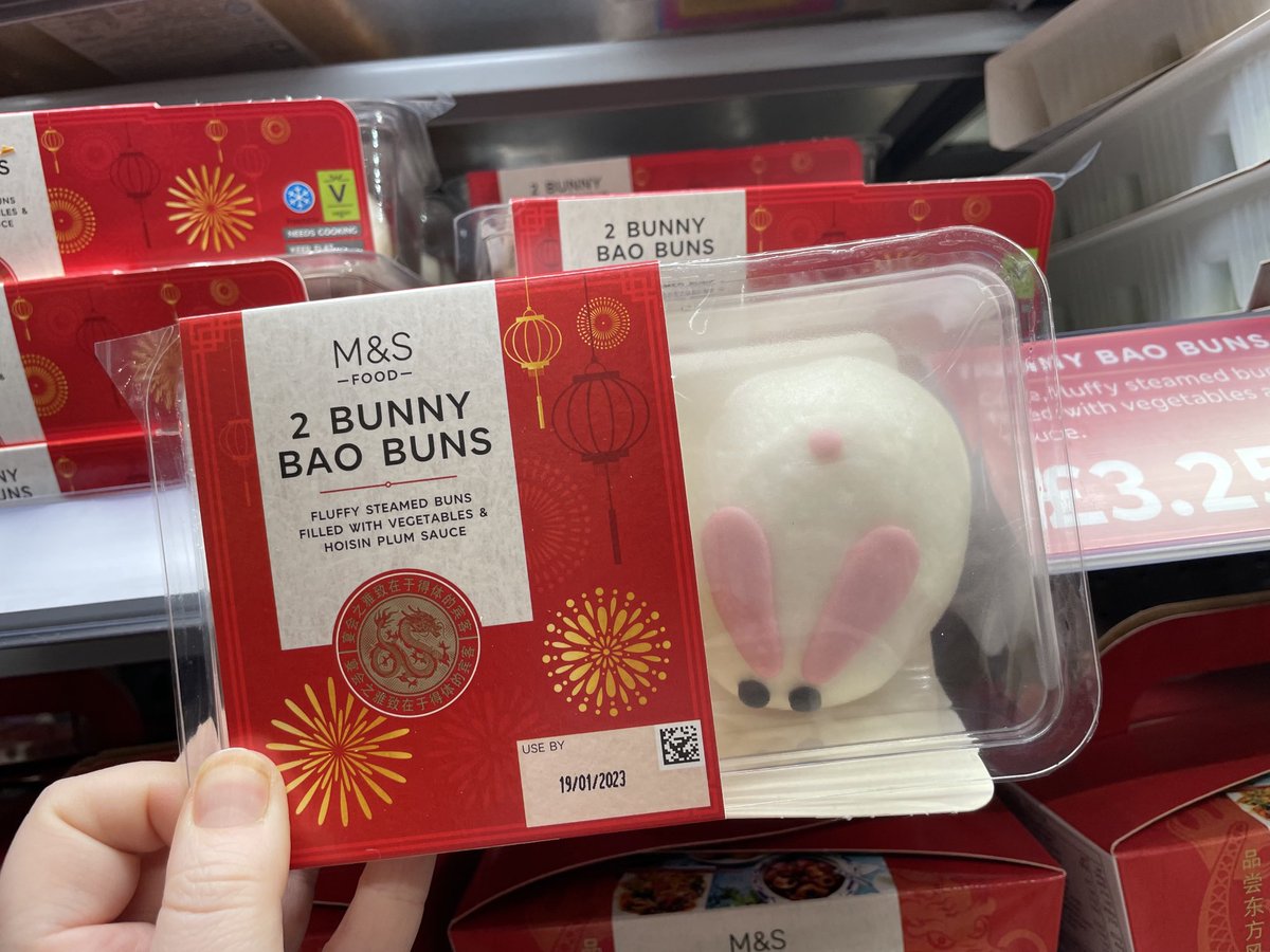 LJretail's tweet photo. Some of the Chinese New Year displays I’ve seen in grocery feel the same year in year our, so great to see some rabbit-themed NPD from M&amp;S https://t.co/F1KvooG2Zh