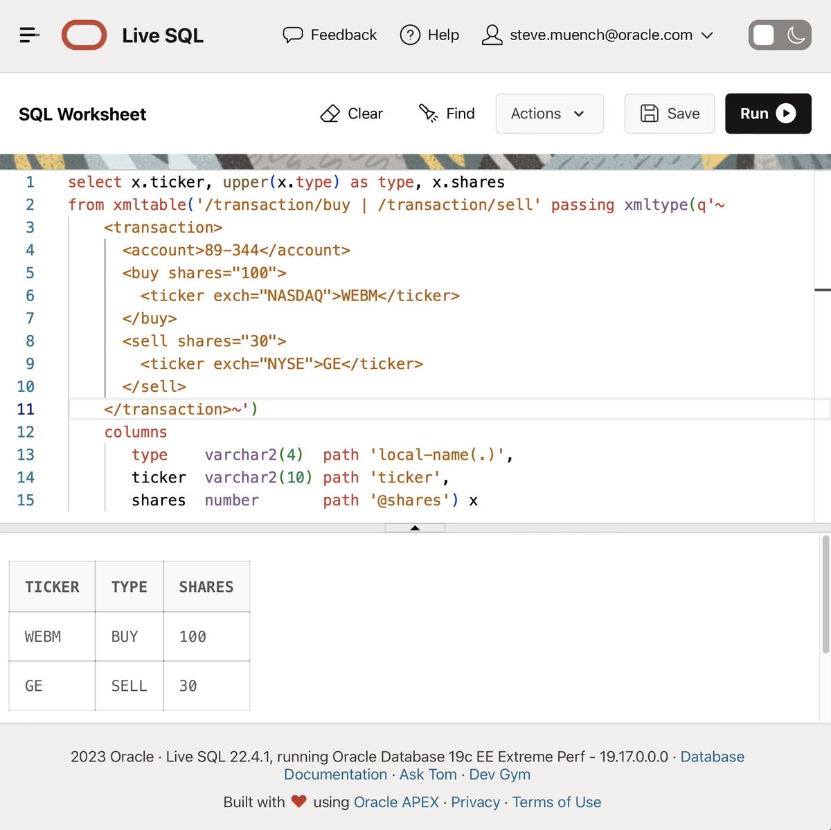 Loving the new dark mode in <a href="/OracleLiveSQL/">LiveSQL</a>. Give it a spin by ticking the "moon" switch at the top right at livesql.oracle.com