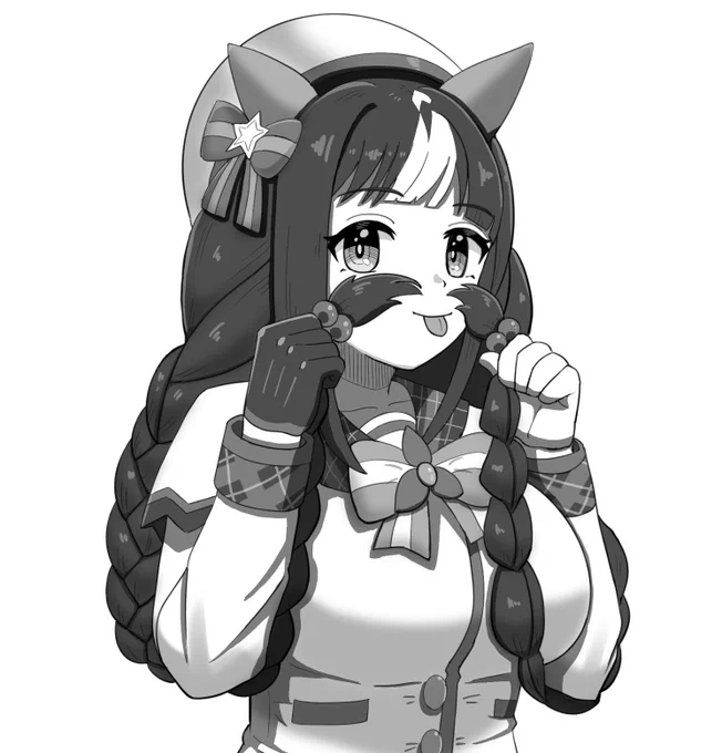 おさげで遊ぶホッコータルマエ#ウマ娘 