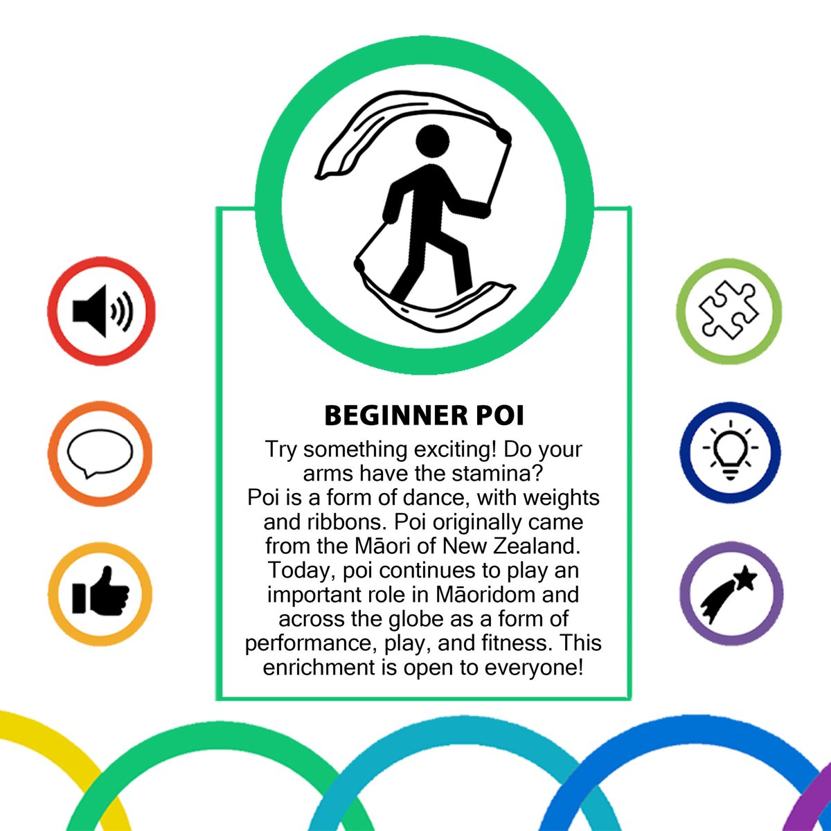My Poi Enrichment has started!

I am so excited to see my class develop their confidence and learn new Poi moves! 🙌🌟

Roll on Monday ✨️