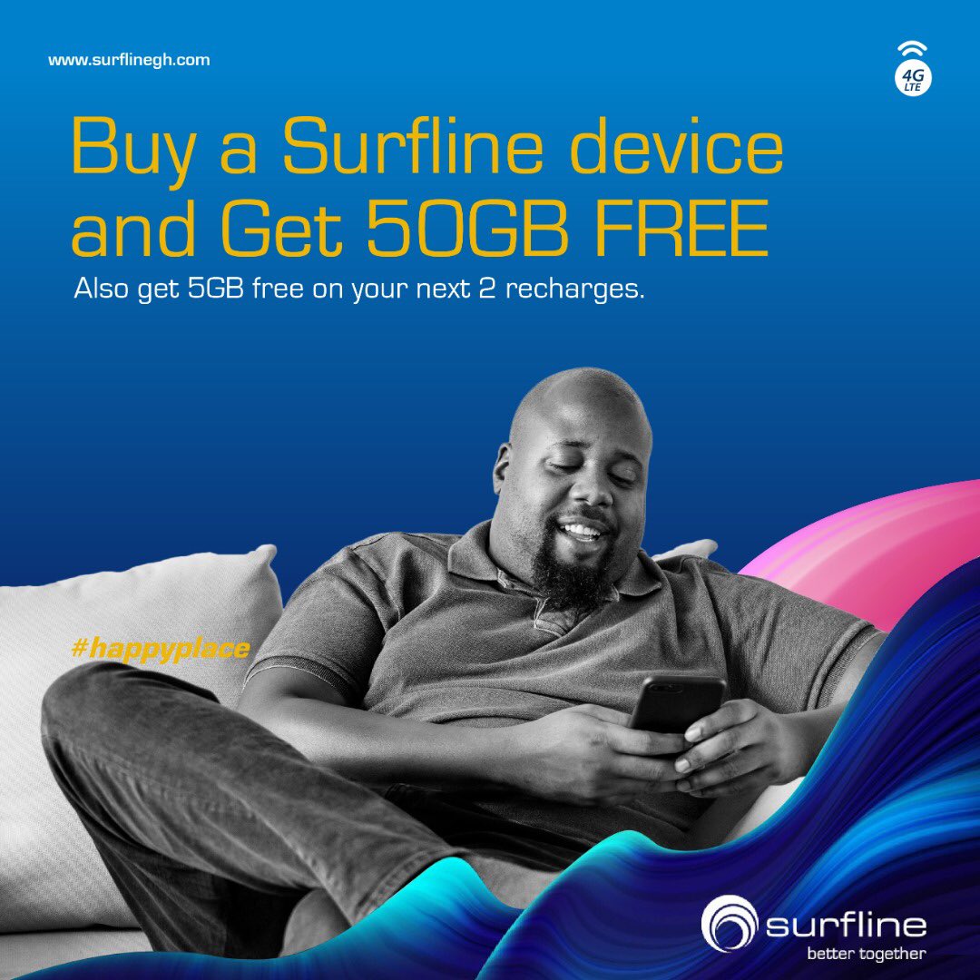 New year, better deals! 

Buy any Surfline router or MiFi and enjoy FREE 50GB and more even after your next 2 top-ups.

Find your #HappyPlace with Surfline this new year.