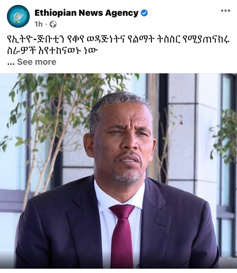 Ethiopian Embassy in Djibouti on Twitter ""Efforts to further