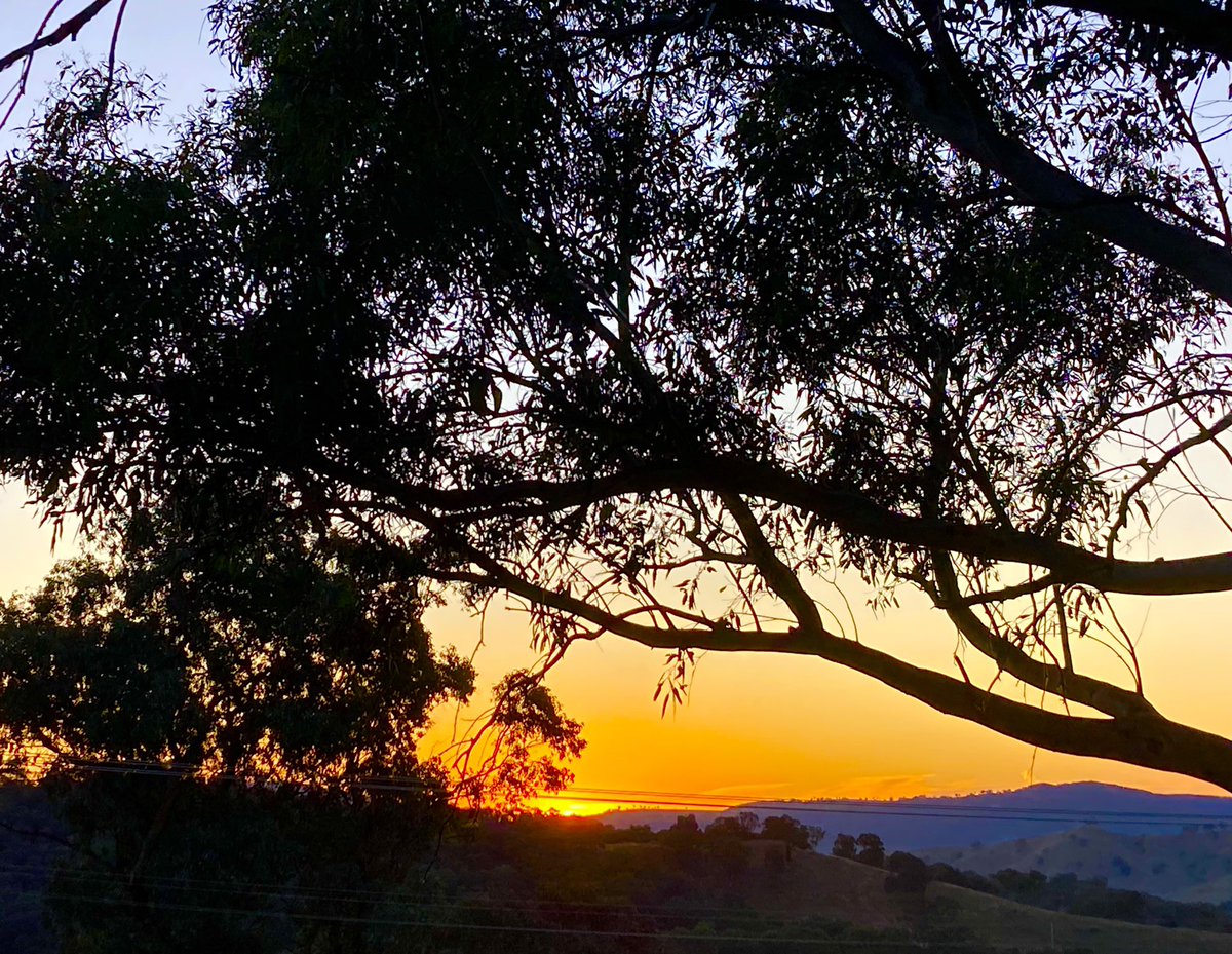 Sunset over the foothills of the Snowy Mountains on the traditional lands of the Wiradjuri, Wolgalu and Ngunnawal Aboriginal peoples.