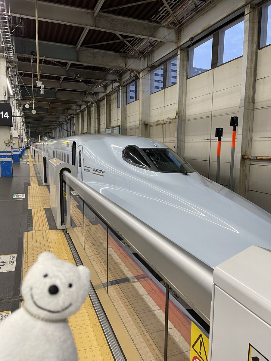 nobuhille's tweet photo. クマ散歩:広島駅で山陽新幹線さくらにあいさつ The Bear said Goodbye to Sanyo Shinkansen Sakura at Hiroshima Station!♪☆(^O^)/
#おでかけ #思い出
#StopPutinAggression https://t.co/ngyspahYEX