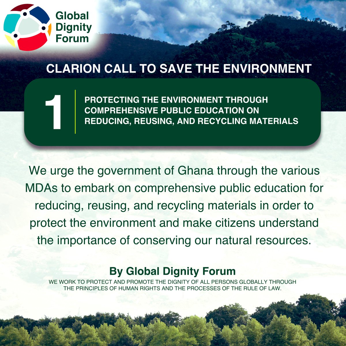 Global_DignityF's tweet photo. π³ Protecting our environment not only benefits the planet, but also improves the lives of marginalised communities. #ActOnClimate #energy #climate #Glodif https://t.co/8Euy3AFFls