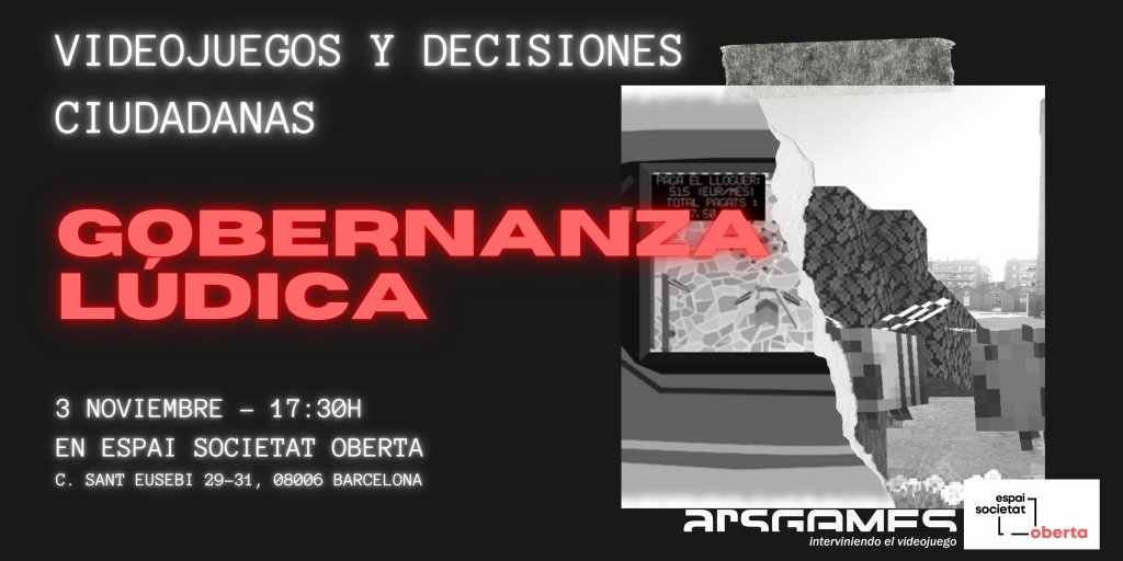 ArsGames's tweet photo. CICLO DE CONFERENCIAS "La Ciudad Visible. La Ciudad en Juego" 🏙️ (@SocietatOberta)

"Gobernanza lúdica" con @euridicecm 👥🕹️🏙️

¿Qué potencial tiene los videojuegos para la toma de decisiones colectivas❓

Artículo: https://t.co/ZQz0l7kOKI https://t.co/AdkaEqnUST