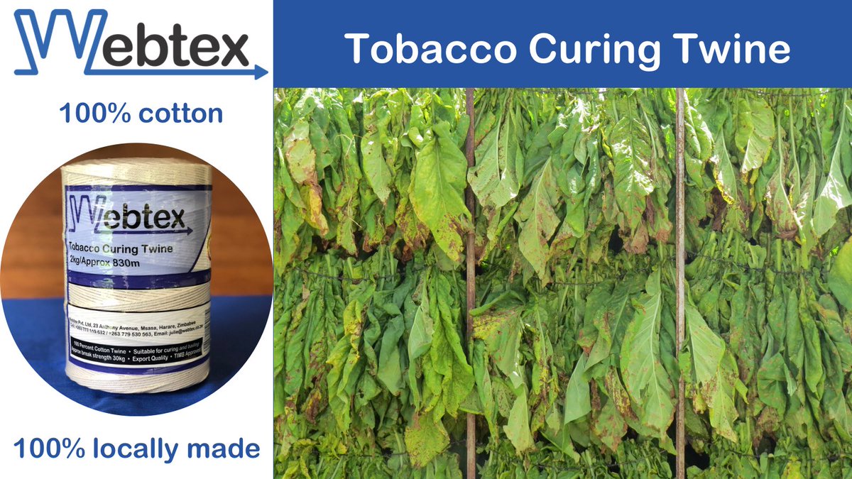 WebtexZw's tweet photo. Providing our farmers with quality tobacco twine to cure and sew their bales🌱🧵🪡
#tobaccotwine #localcotton #tobacco #exportcrop #zimfarming #agriculture #manufacturing #supportlocal #supportingagriculture #webtexzw https://t.co/tDcSapxmTd