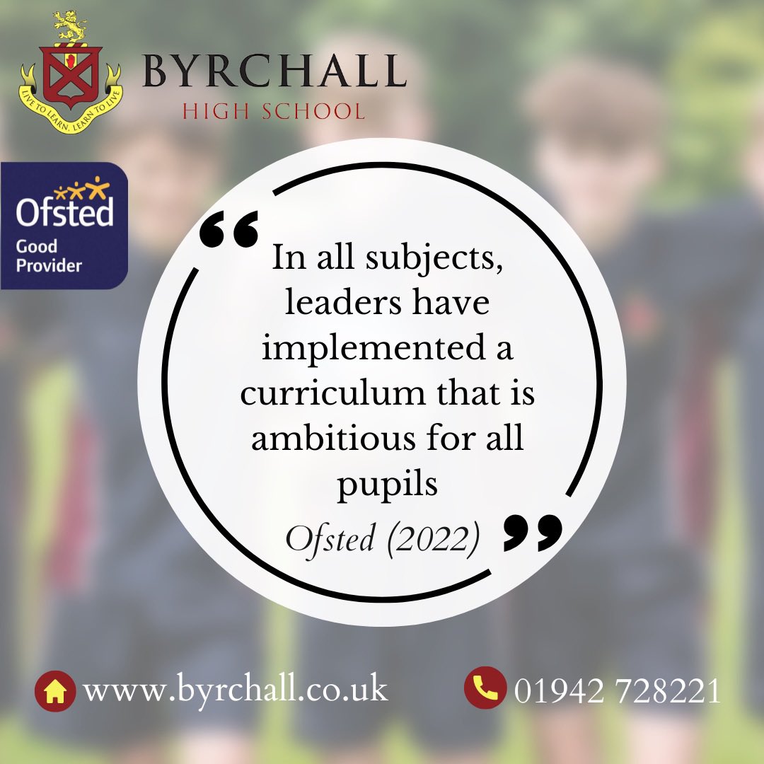 byrchall's tweet photo. Ofsted rates Byrchall High School as βgoodβ - we are extremely proud. You can read the full report by using the link in our bio.
#teambyrchall #byrchallhighschool #byrchall #ofstedreport #ofsted2022 https://t.co/u4Ugy8u7kk