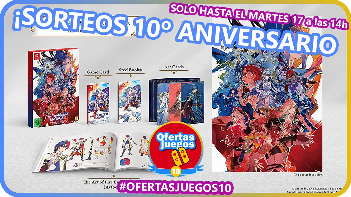 ¡SORTEO 10º ANIVERSARIO OFERTASJUEGOS!

🔥Si te quieres llevar UNA EDICIÓN ESPECIAL DE FIRE EMBLEM ENGAGE🔥

🔹RT
🔹Twittea mencionando a dos amigos con el hashtag #OFERTASJUEGOS10

🔹Sigue nuestros canales Nintendo en Telegram
🔸t.me/OfertasJuegosN…
🔸t.me/AportesNintendo