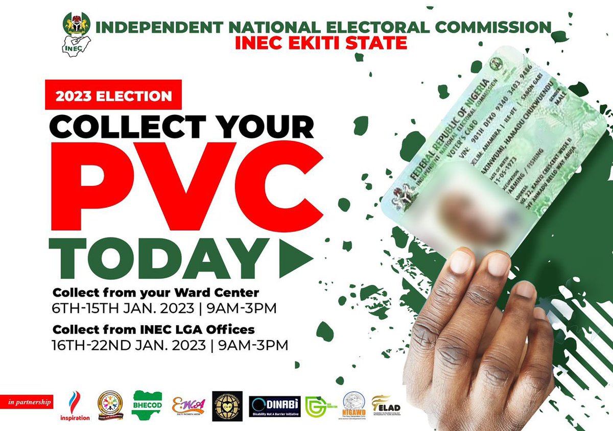 ghfngo's tweet photo. 𝐆𝐨 𝐎𝐮𝐭!
𝐆𝐞𝐭 𝐘𝐨𝐮𝐫 𝐏𝐕𝐂!
#GoGetYourPVC #WardLevel #Election2023 https://t.co/vYe5YXwQNq
