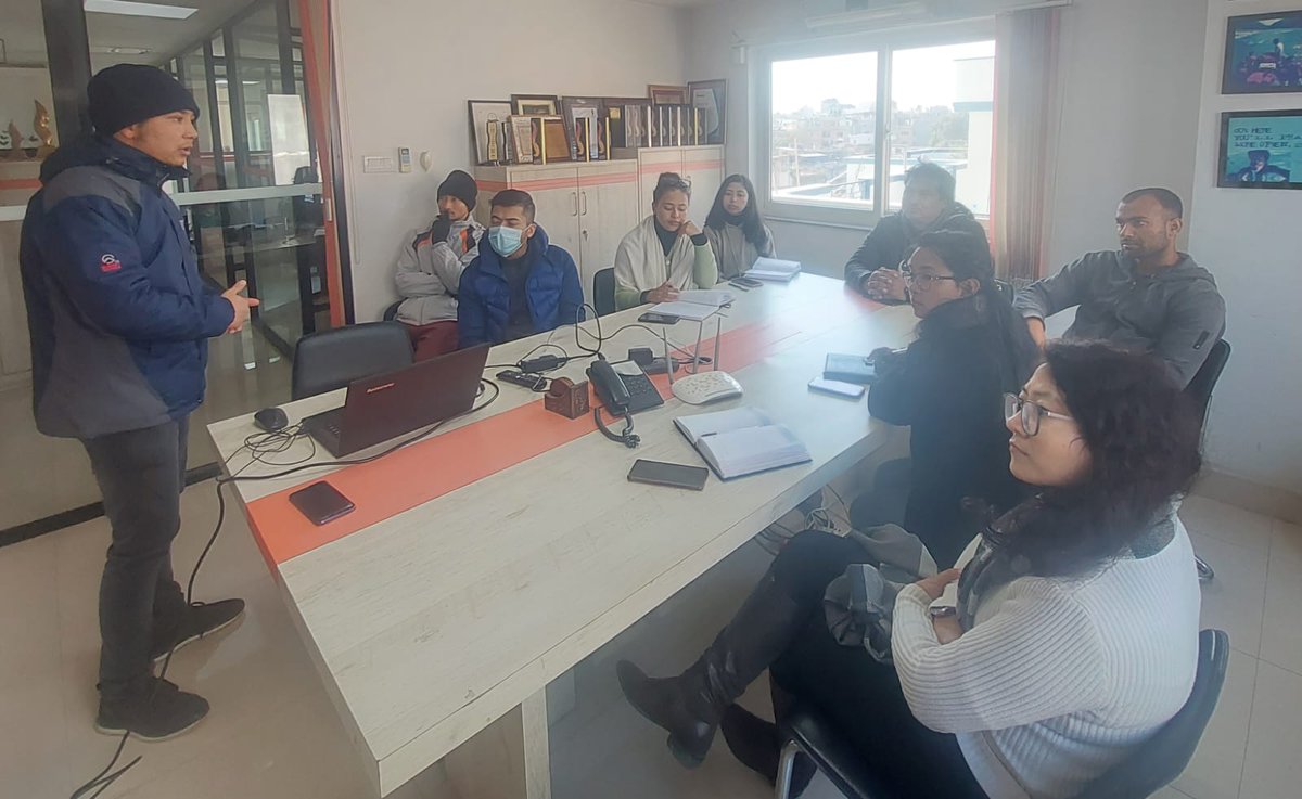 Outreachnepal's tweet photo. Our colleague Prasanna doing the internal knowledge sharing session with the team after his two days training in digital marketing. #Outreach #ORNKnowledge https://t.co/Dr8TY8rg5i