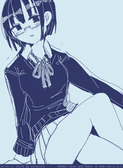 委員長ー #tegaki_dt 