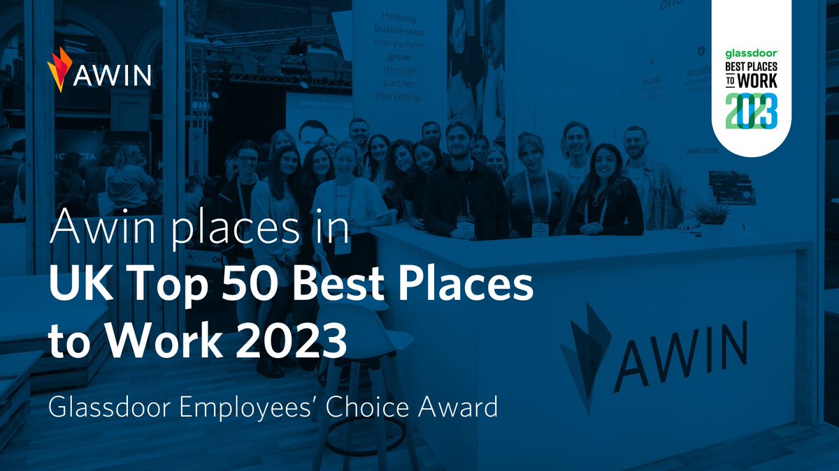 It's official 🥰 We've been listed as one of <a href="/GlassdoorUK/">GlassdoorUK</a>'s Top 50 Best Places to Work for the third year in a row, as voted by our employees 🙌  Come and join the Awin community and see for yourself 👉: ow.ly/zrR250MmWAy