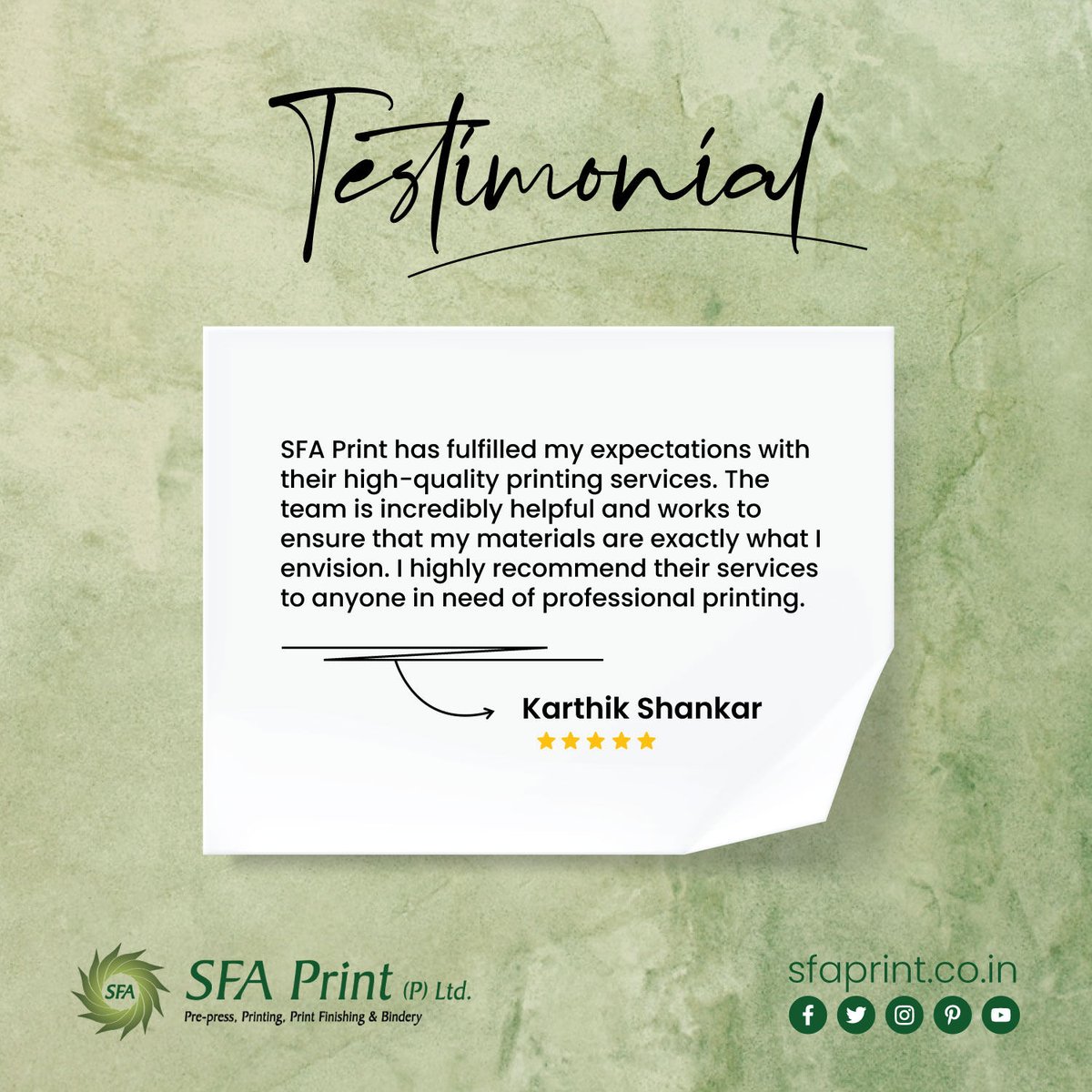 SFA_Print's tweet image. We are delivering the best in everything!

Thank you for choosing SFA as your front-end manufacturer. We’d hope you are satisfied with our products, Karthick.

To order from us, visit @SFA_Print via bio.

#sfa #2023collections #printingservice #printingsolutions #paperproducts