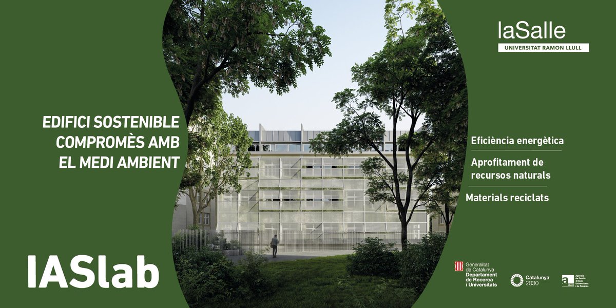 LaSalleBCN's tweet photo. 📢#IASlab | El nou laboratori serà un edifici sostenible i eficient energèticament, que aprofitarà al màxim els recursos naturals. Des del punt de vista de la producció, l’IASlab s’enfocarà en les ‘tres p’: planet, people and profit. 

#LSDescarbonització https://t.co/iqod2ekZ6C