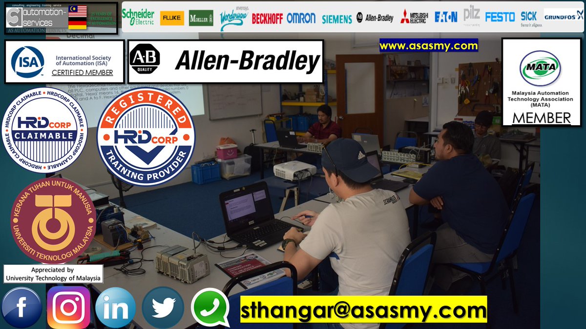 AutomationMy's tweet photo. #PLC , #HMI , #SCADA #TRAINING in #AllenBradley #RSLogix5000 #Software with #Control / #CompactLogix #Hardware, Basic to Intermediate , In-House / ASASMY LAB / From a #Berhad #Company #involve in #Oil and #Gas #Industry #Service and #Project. :- https://t.co/q0MnUzuzTC https://t.co/ZOajx4yC3A