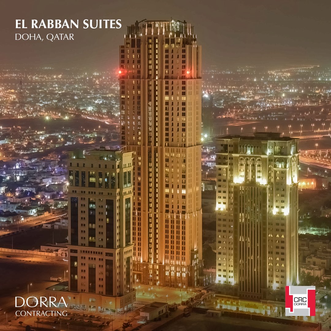 TheDorraGroup's tweet photo. #DorraGroup is proud to present #ELRabbanSuites, a luxurious hotel apartment complex in the heart of Doha, Qatar. With 3 basements, a ground floor, mezzanine floor, and 50 additional floors, it's considered to be a state-of-the-art building

Proudly constructed by @CrcDorra https://t.co/bKC50axcBL